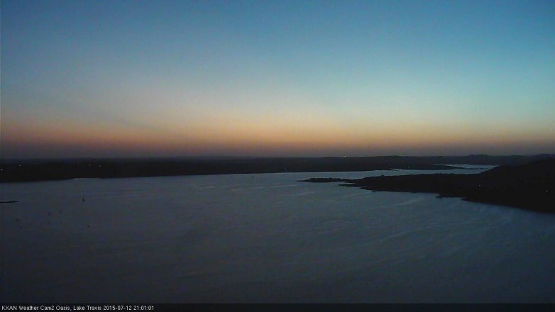 Lake Travis webcam, July 12, 2015 8:25 PM CT