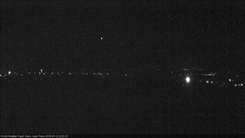 Lake Travis webcam, July 12, 2015 9:30 PM CT