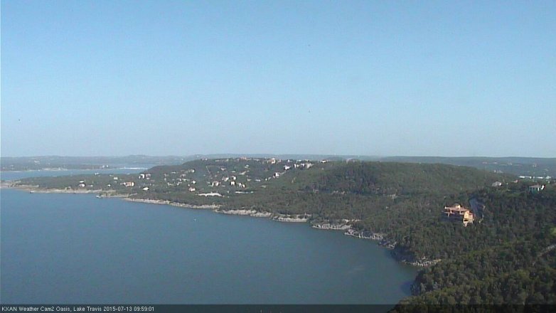 Lake Travis webcam, July 13, 2015 9:15 AM CT