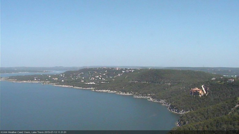 Lake Travis webcam, July 13, 2015 10:50 AM CT