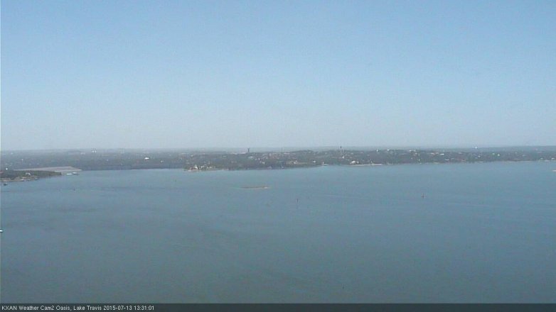 Lake Travis webcam, July 13, 2015 12:45 PM CT