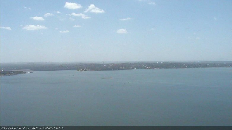 Lake Travis webcam, July 13, 2015 1:40 PM CT
