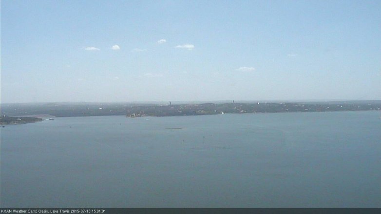 Lake Travis webcam, July 13, 2015 2:15 PM CT