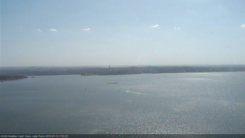 Lake Travis webcam, July 13, 2015 4:05 PM CT