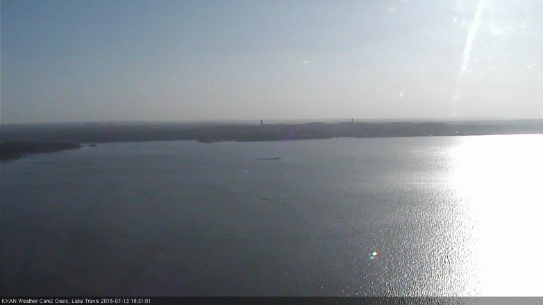 Lake Travis webcam, July 13, 2015 5:40 PM CT