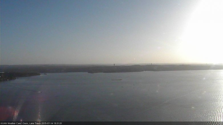 Lake Travis webcam, July 14, 2015 6:40 PM CT