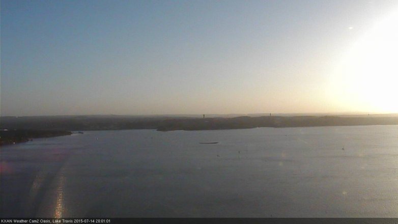 Lake Travis webcam, July 14, 2015 7:25 PM CT