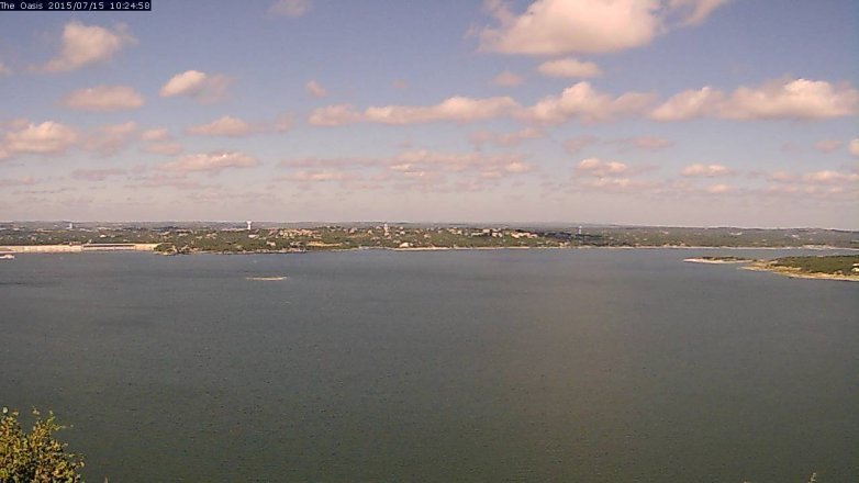 Lake Travis webcam, July 15, 2015 9:30 AM CT