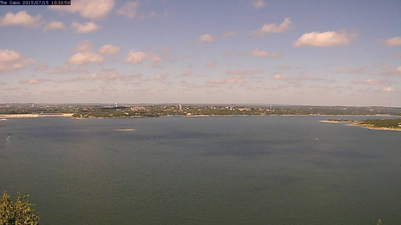 Lake Travis webcam, July 15, 2015 9:40 AM CT