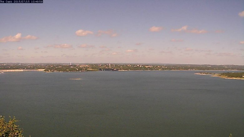 Lake Travis webcam, July 15, 2015 9:55 AM CT