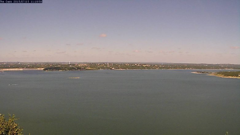Lake Travis webcam, July 15, 2015 10:25 AM CT