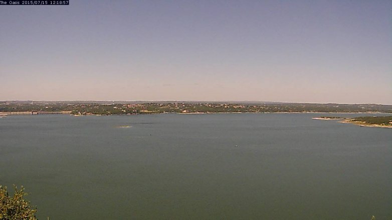 Lake Travis webcam, July 15, 2015 11:25 AM CT