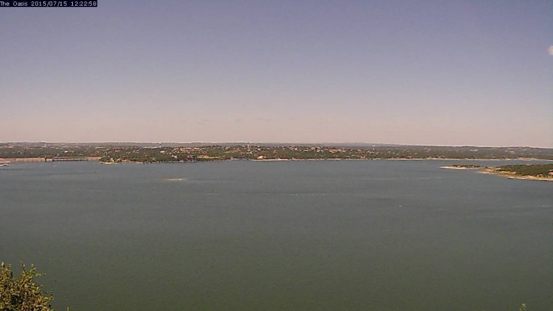 Lake Travis webcam, July 15, 2015 11:30 AM CT