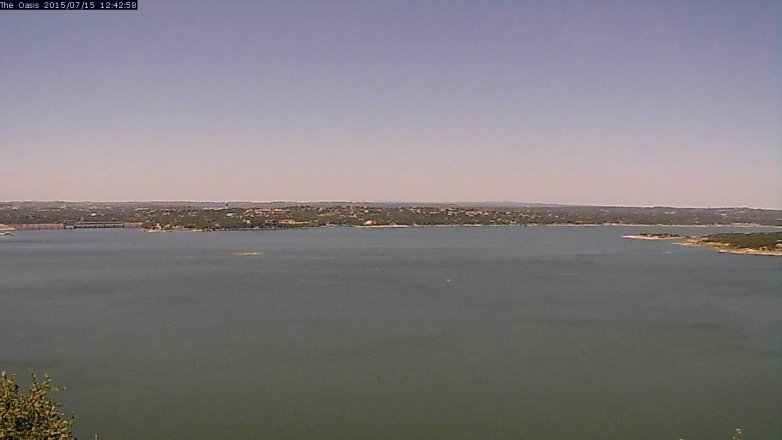 Lake Travis webcam, July 15, 2015 11:50 AM CT