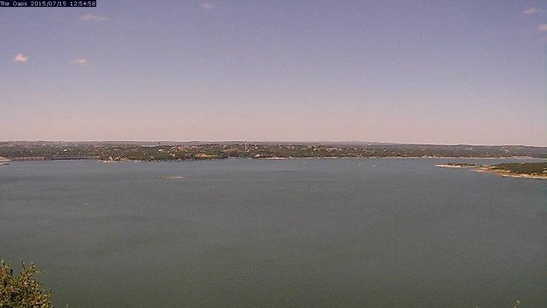Lake Travis webcam, July 15, 2015 12:00 PM CT