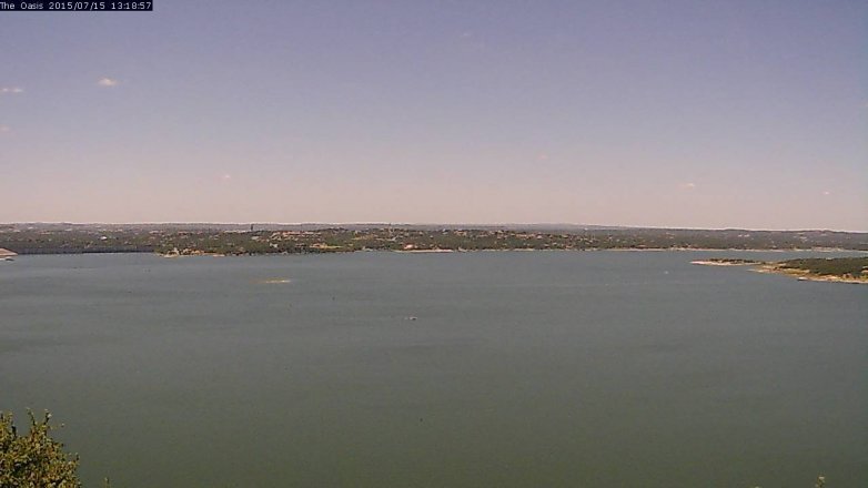 Lake Travis webcam, July 15, 2015 12:25 PM CT