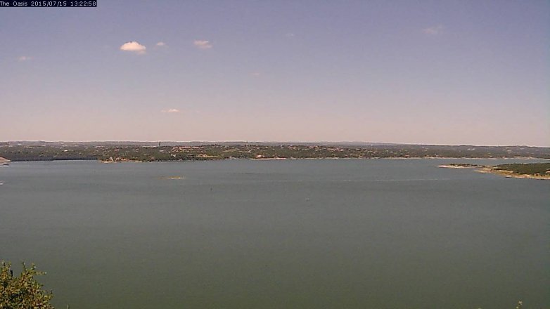 Lake Travis webcam, July 15, 2015 12:30 PM CT