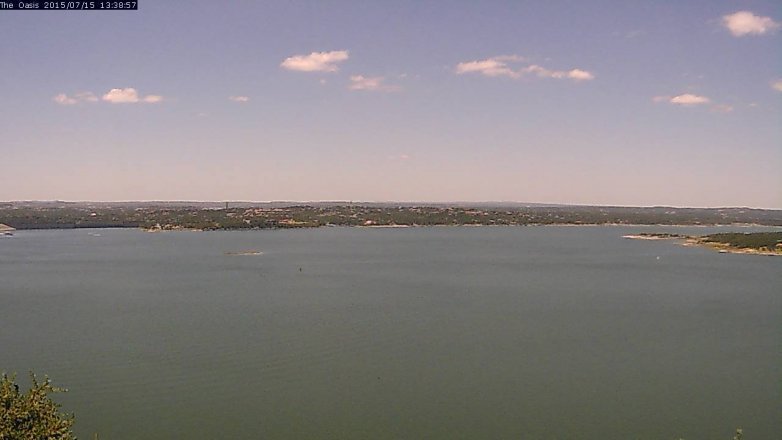 Lake Travis webcam, July 15, 2015 12:45 PM CT