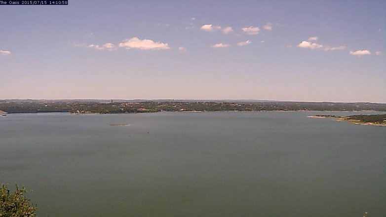 Lake Travis webcam, July 15, 2015 1:20 PM CT