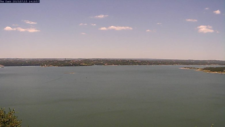 Lake Travis webcam, July 15, 2015 1:25 PM CT