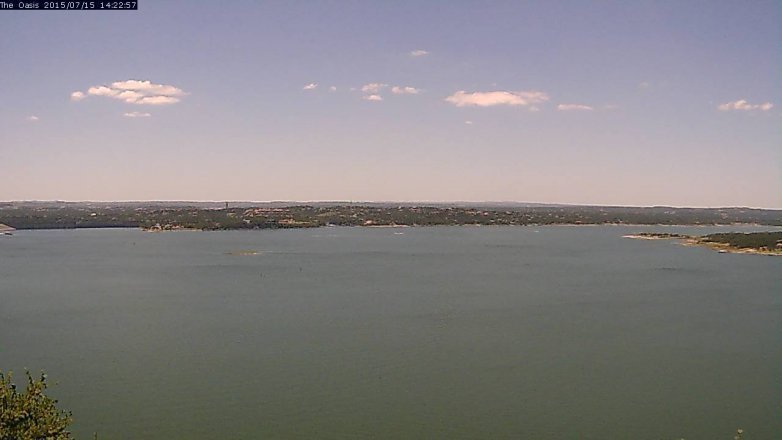 Lake Travis webcam, July 15, 2015 1:30 PM CT