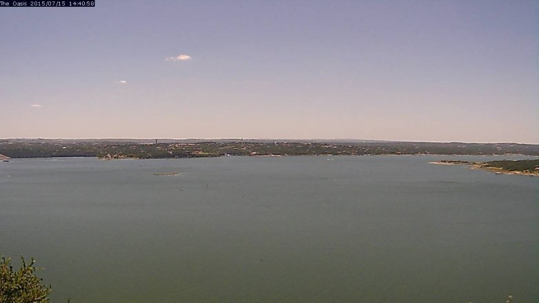 Lake Travis webcam, July 15, 2015 1:45 PM CT