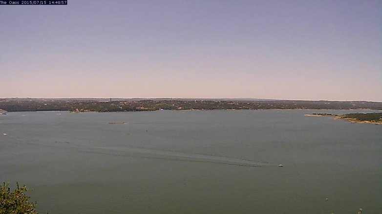 Lake Travis webcam, July 15, 2015 1:55 PM CT