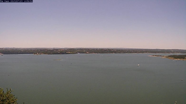 Lake Travis webcam, July 15, 2015 2:05 PM CT