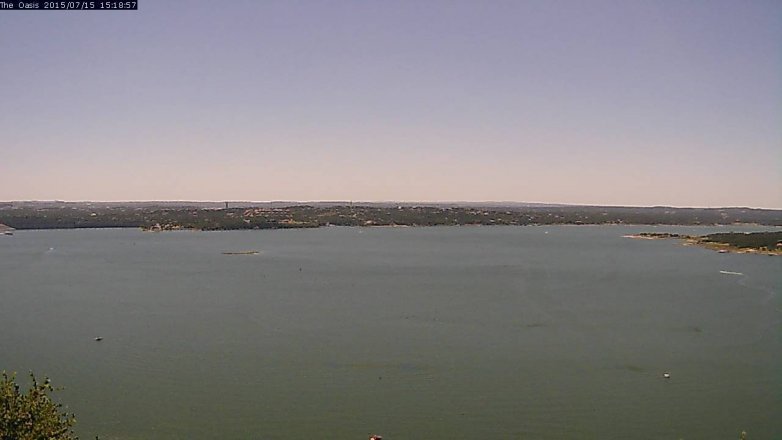 Lake Travis webcam, July 15, 2015 2:25 PM CT