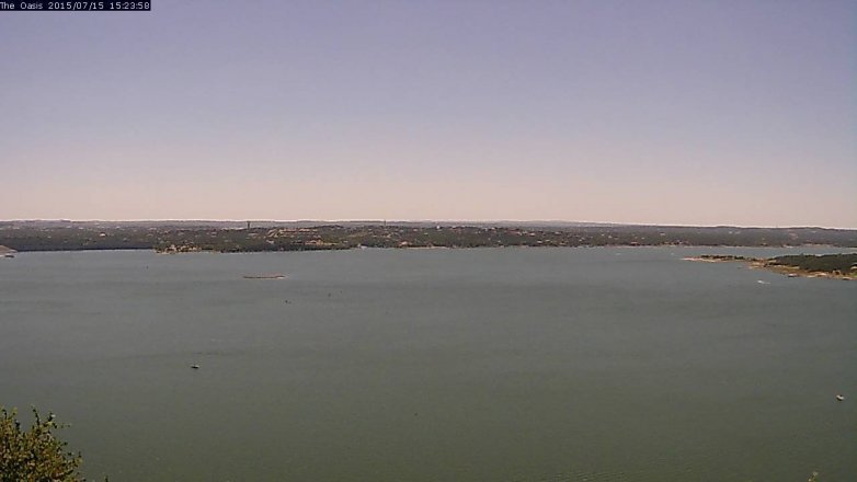 Lake Travis webcam, July 15, 2015 2:30 PM CT