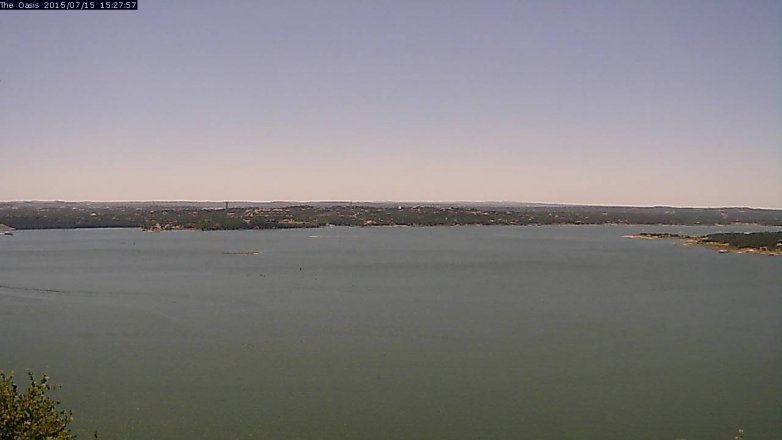 Lake Travis webcam, July 15, 2015 2:35 PM CT