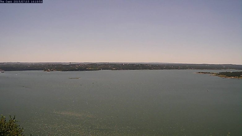 Lake Travis webcam, July 15, 2015 3:25 PM CT