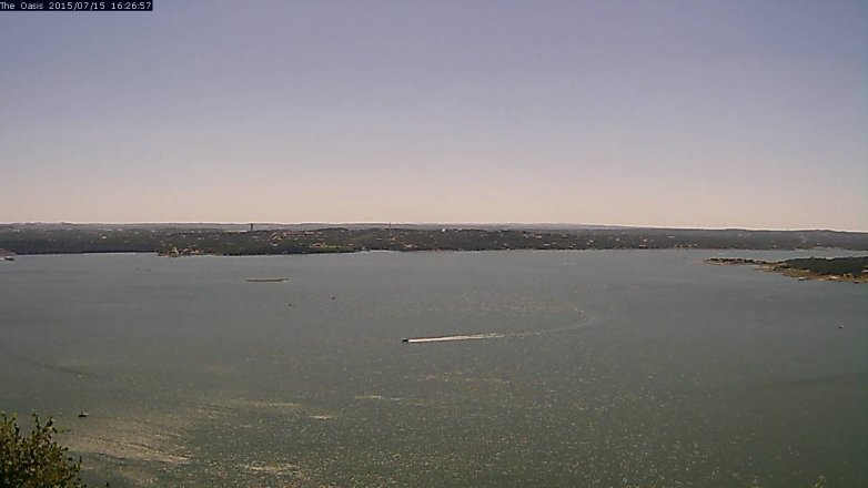 Lake Travis webcam, July 15, 2015 3:35 PM CT