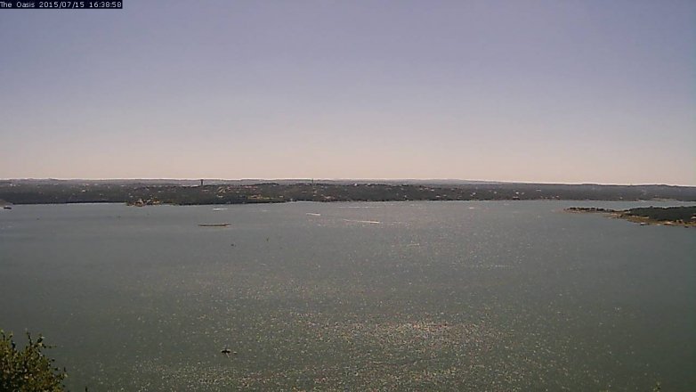 Lake Travis webcam, July 15, 2015 3:45 PM CT