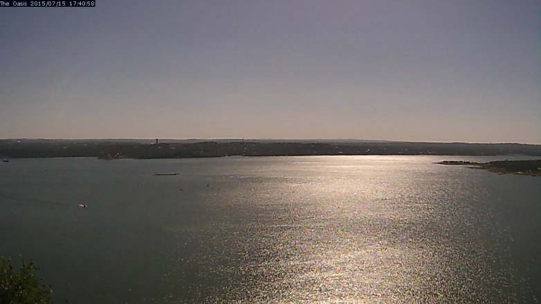 Lake Travis webcam, July 15, 2015 4:45 PM CT