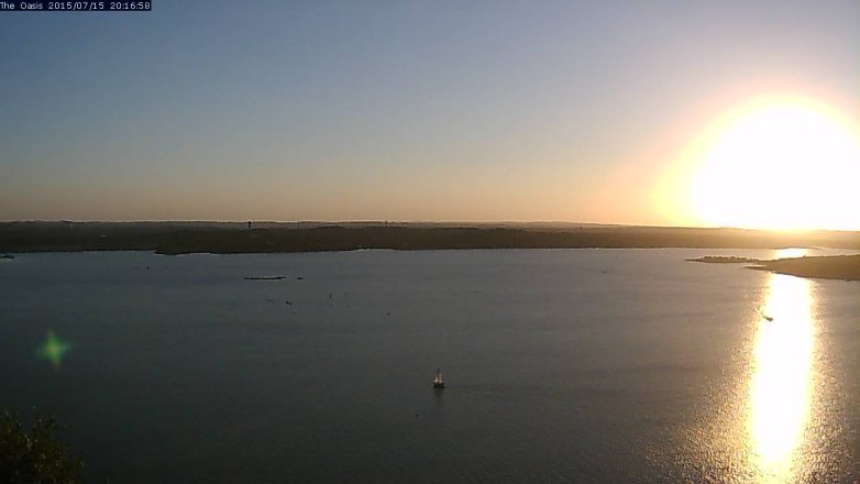 Lake Travis webcam, July 15, 2015 7:25 PM CT