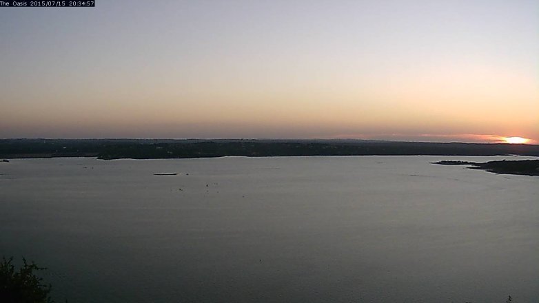 Lake Travis webcam, July 15, 2015 7:40 PM CT