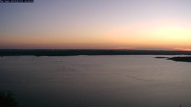 Lake Travis webcam, July 15, 2015 7:55 PM CT