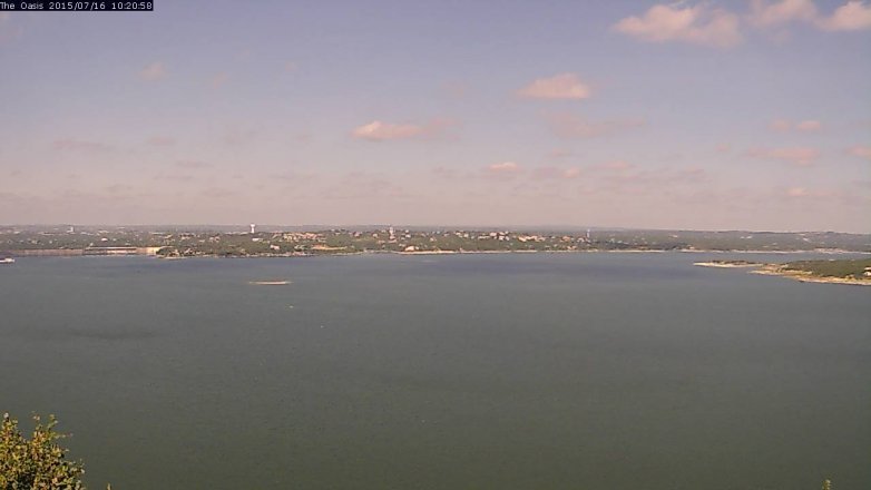 Lake Travis webcam, July 16, 2015 9:25 AM CT