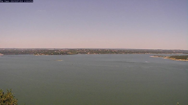 Lake Travis webcam, July 16, 2015 12:10 PM CT