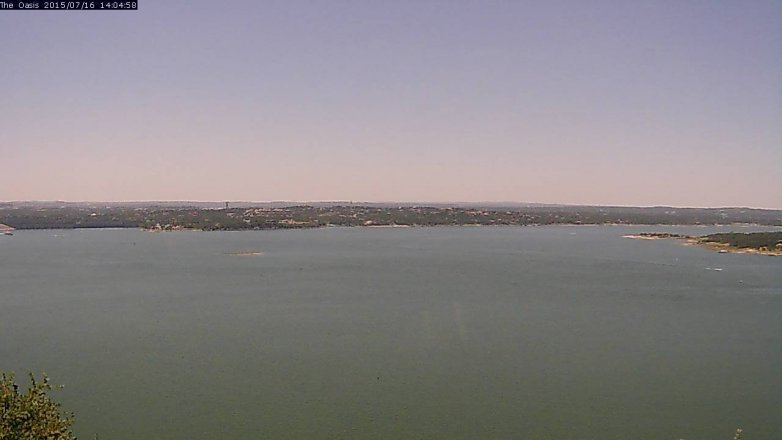Lake Travis webcam, July 16, 2015 1:10 PM CT