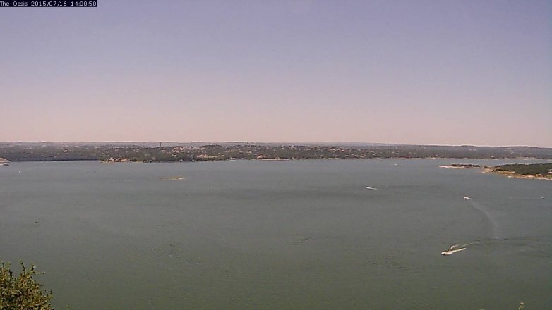 Lake Travis webcam, July 16, 2015 1:15 PM CT