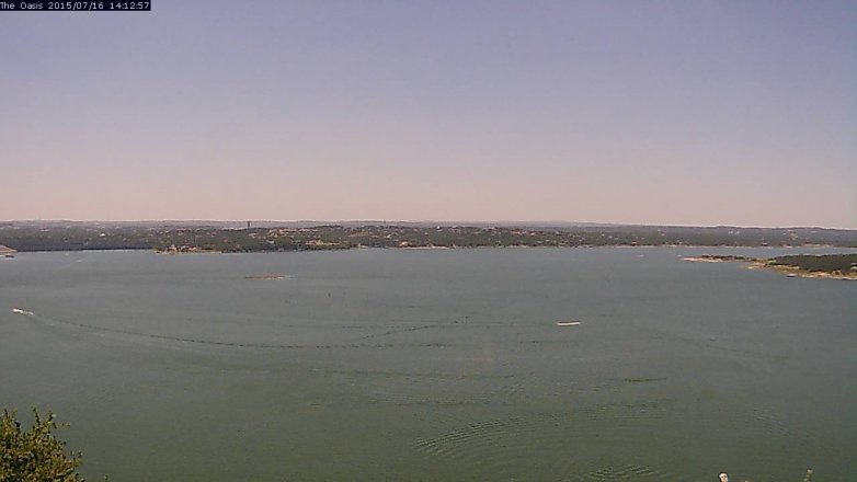Lake Travis webcam, July 16, 2015 1:20 PM CT