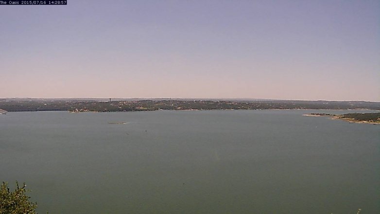 Lake Travis webcam, July 16, 2015 1:35 PM CT