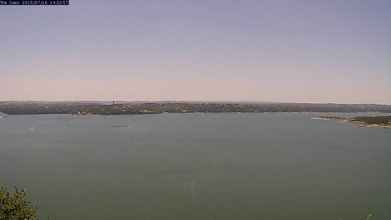 Lake Travis webcam, July 16, 2015 1:40 PM CT