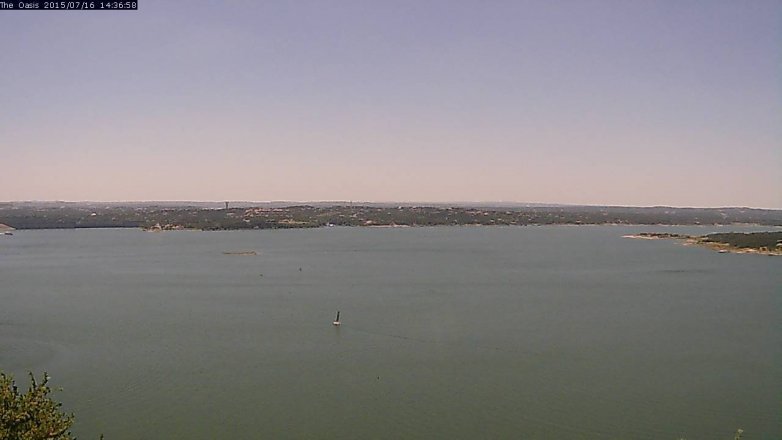 Lake Travis webcam, July 16, 2015 1:45 PM CT