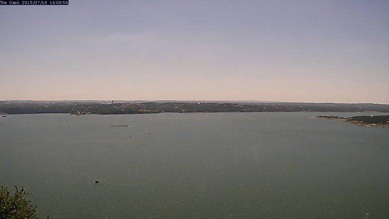 Lake Travis webcam, July 16, 2015 3:15 PM CT