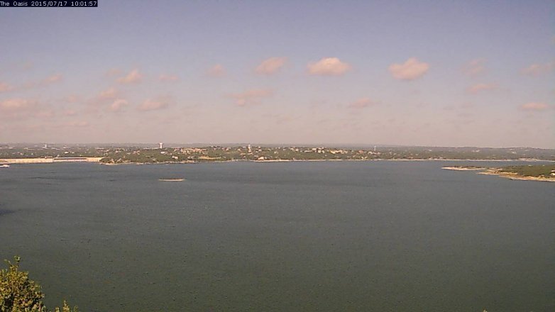 Lake Travis webcam, July 17, 2015 9:10 AM CT