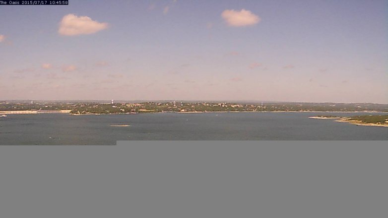 Lake Travis webcam, July 17, 2015 9:50 AM CT