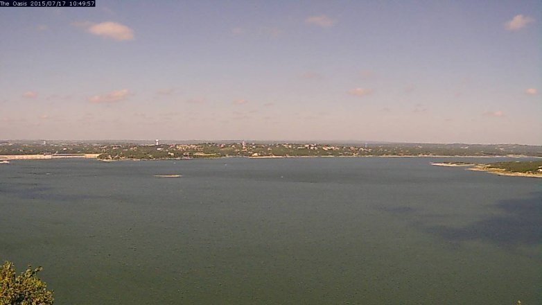 Lake Travis webcam, July 17, 2015 9:55 AM CT